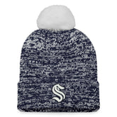 Seattle Kraken Fanatics Women's Glimmer Cuffed Knit Hat with Pom - Deep Sea Blue - NHL