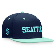 Seattle Kraken Fanatics Heritage City Two-Tone Snapback Hat - Deep Sea Blue/Light Blue - NHL