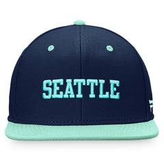 Seattle Kraken Fanatics Heritage City Two-Tone Snapback Hat - Deep Sea Blue/Light Blue - NHL