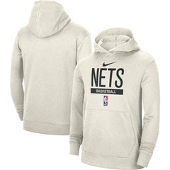 Brooklyn Nets 2022/23 Spotlight On-Court Practice Performance Pullover Hoodie Cream - NBA