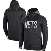 Brooklyn Nets Authentic Showtime Performance Full-Zip Hoodie Black - NBA