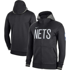 Brooklyn Nets Authentic Showtime Performance Full-Zip Hoodie Black - NBA