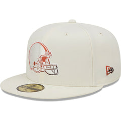 Cleveland Browns New Era Chrome Color Dim 59FIFTY Fitted Hat Cream | NFL