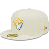 Los Angeles Rams New Era Chrome Color Dim 59FIFTY Fitted Hat Cream | NFL