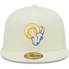 Los Angeles Rams New Era Chrome Color Dim 59FIFTY Fitted Hat Cream | NFL