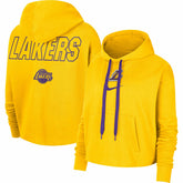 Los Angeles Lakers Women's Courtside Cropped Pullover Hoodie Gold - NBA