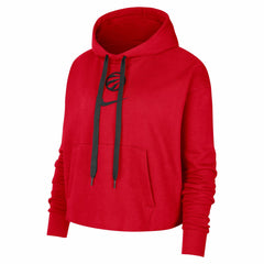 Toronto Raptors Women's Courtside Cropped Pullover Hoodie Red - NBA