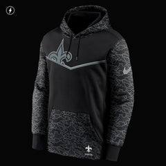 New Orleans Saints RFLCTV Chevron Pullover Hoodie Black | Nike for Sale