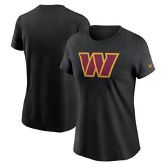 Washington Commanders Women's Logo Cotton Essential T-Shirt Black | Nike for Sale