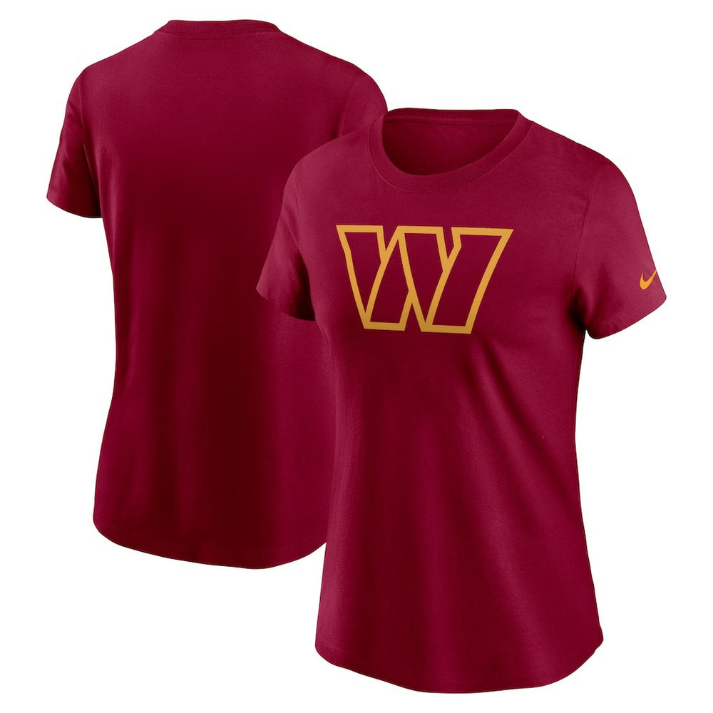 Washington Commanders Women's Logo Cotton Essential T-Shirt Burgundy | Nike for Sale