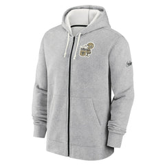 New Orleans Saints Historic Lifestyle Full-Zip Hoodie Heather Gray | Nike for Sale