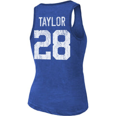 Jonathan Taylor Indianapolis Colts Majestic Threads Women's Player Name & Number Tri-Blend Tank Top Royal | NFL