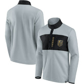 Vegas Golden Knights Fanatics Hockey Polar Fleece Quarter-Snap Jacket - Gray/Black - NHL