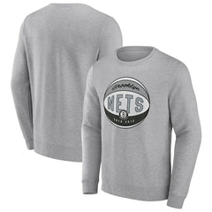Brooklyn Nets True Classics Vint Pullover Sweatshirt Heathered Gray - NBA
