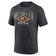 Brooklyn Nets True Classics Power Phase Tri-Blend T-Shirt Heather Charcoal - NBA