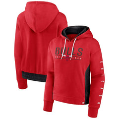 Chicago Bulls Women's Iconic Halftime Colorblock Pullover Hoodie Red - NBA