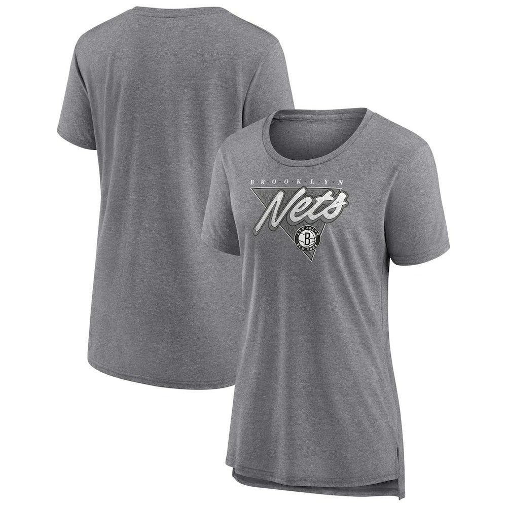 Brooklyn Nets Women's True Classics Tri-Blend T-Shirt Heathered Gray - NBA