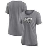 Brooklyn Nets Women's True Classics Tri-Blend T-Shirt Heathered Gray - NBA
