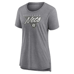 Brooklyn Nets Women's True Classics Tri-Blend T-Shirt Heathered Gray - NBA