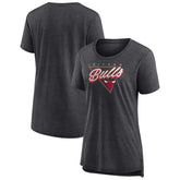 Chicago Bulls Women's True Classics Tri-Blend T-Shirt Heathered Charcoal - NBA