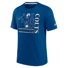 Indianapolis Colts Wordmark Logo Tri-Blend T-Shirt Royal | Nike for Sale