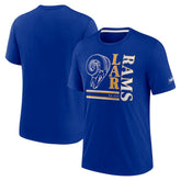 Los Angeles Rams Wordmark Logo Tri-Blend T-Shirt Royal | Nike for Sale