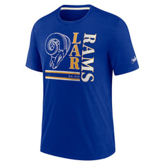 Los Angeles Rams Wordmark Logo Tri-Blend T-Shirt Royal | Nike for Sale