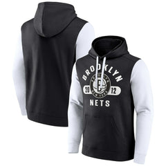 Brooklyn Nets Attack Colorblock Pullover Hoodie Black/White - NBA