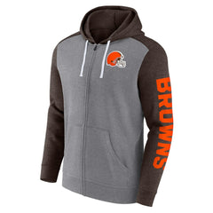 Cleveland Browns Down and Distance Full-Zip Hoodie Heather Gray | Fanatics