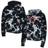 Chicago Bulls Women's Brushed Cotton Tie-Dye Pullover Hoodie Black - NBA