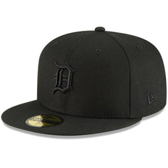 Detroit Tigers New Era Black on Black 59FIFTY Fitted Hat Hats - MLB
