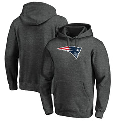 New England Patriots Primary Logo Fitted Pullover Hoodie Charcoal | NFL