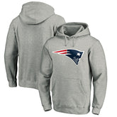 New England Patriots Primary Logo Fitted Pullover Hoodie Heather Gray | NFL
