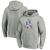 New England Patriots Throwback Logo Pullover Hoodie Heathered Gray | NFL