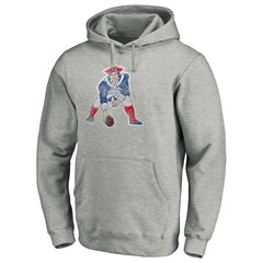 New England Patriots Throwback Logo Pullover Hoodie Heathered Gray | NFL