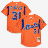 Mike Piazza New York Mets Mitchell & Ness Cooperstown Collection Mesh Batting Practice Button-Up Jersey - MLB