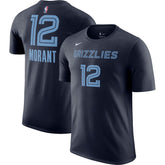 Ja Morant Memphis Grizzlies Icon 2022/23 Name & Number T-Shirt Navy - NBA