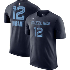 Ja Morant Memphis Grizzlies Icon 2022/23 Name & Number T-Shirt Navy - NBA