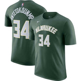 Giannis Antetokounmpo Milwaukee Bucks Icon 2022/23 Name & Number T-Shirt Hunter Green - NBA