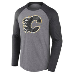 Calgary Flames Fanatics Special Edition Long Sleeve Tri-Blend Raglan T-Shirt - Heather Gray - NHL