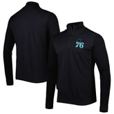 Philadelphia 76ers Levelwear Nano Engineered Knit Fabric Quarter-Zip Jacket Black - NBA