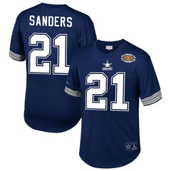 Deion Sanders Dallas Cowboys Retired Player Name & Number Mesh Top Navy | Mitchell & Ness