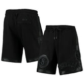 Brooklyn Nets Pro Standard Triple Black Gloss Logo Shorts - NBA