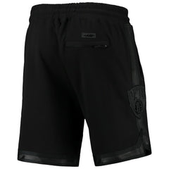Brooklyn Nets Pro Standard Triple Black Gloss Logo Shorts - NBA