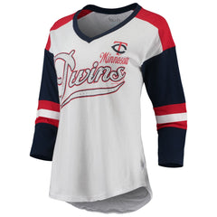 Minnesota Twins Touch Women's Base Runner 3/4-Sleeve V-Neck T-Shirt - MLB