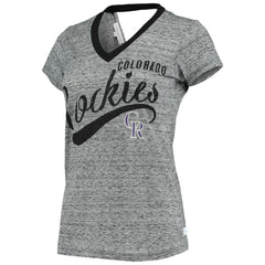 Colorado Rockies Touch Women's Hail Mary Back Wrap Space-Dye V-Neck T-Shirt - MLB