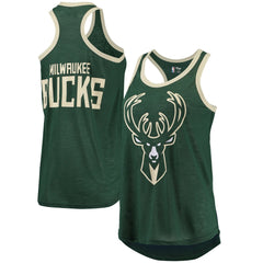 Milwaukee Bucks G-III Sports by Carl Banks Women's Showdown Scoop-Neck Racerback Tank Top Hunter Green - NBA
