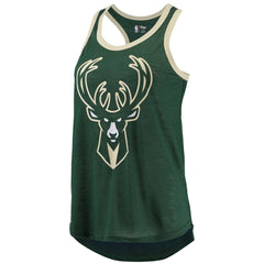 Milwaukee Bucks G-III Sports by Carl Banks Women's Showdown Scoop-Neck Racerback Tank Top Hunter Green - NBA
