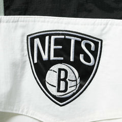 Brooklyn Nets Starter Striker Crinkle Half-Zip Hoodie Jacket White - NBA