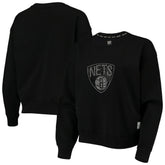 Brooklyn Nets DKNY Sport Women's Carrie Rhinestone Pullover Sweatshirt Black - NBA
